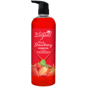 Fresh Strawberry 1 Liter Shower Gel - Rejuvenating Body Wash by Elegant