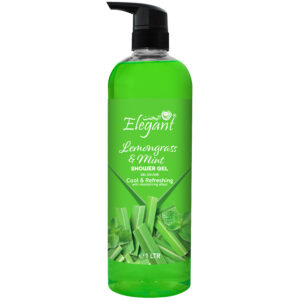 Lemongrass & Mint 1 Liter Shower Gel - Rejuvenating Body Wash by Elegant