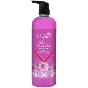 Rose & Almond Oil 1 Liter Shower Gel - Rejuvenating Body Wash by Elegant